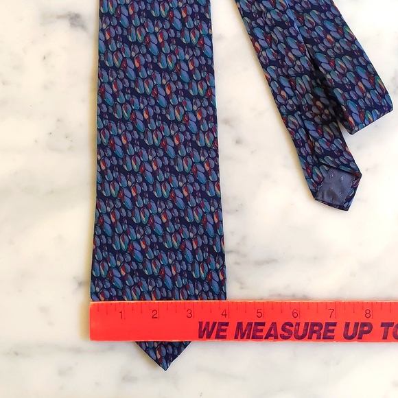 NWOT. Micro Graphics 100% Silk Tie with Multicolor Design Patterns. - Picture 3 of 5